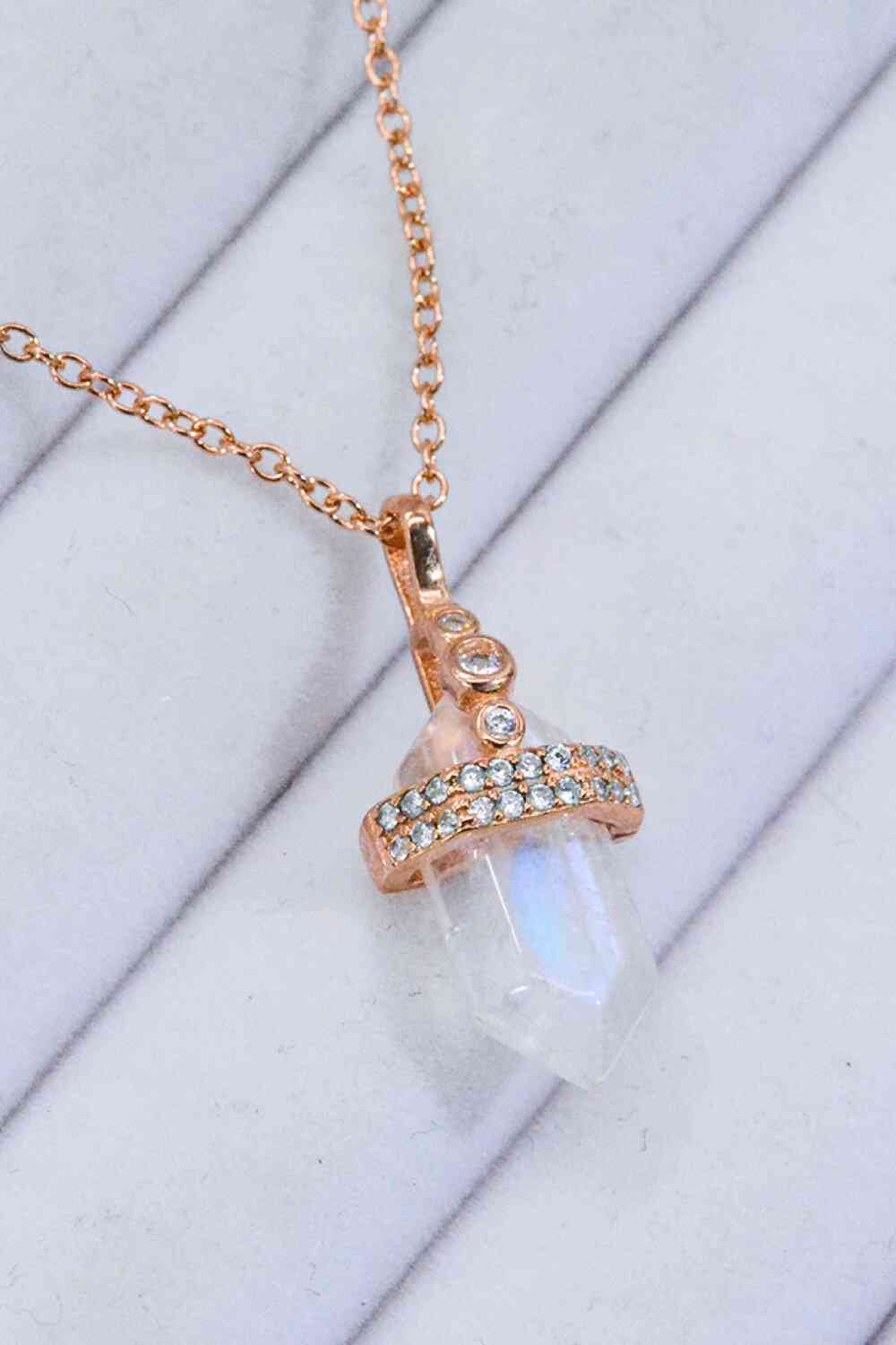 925 Sterling Silver Moonstone Pendant Necklace