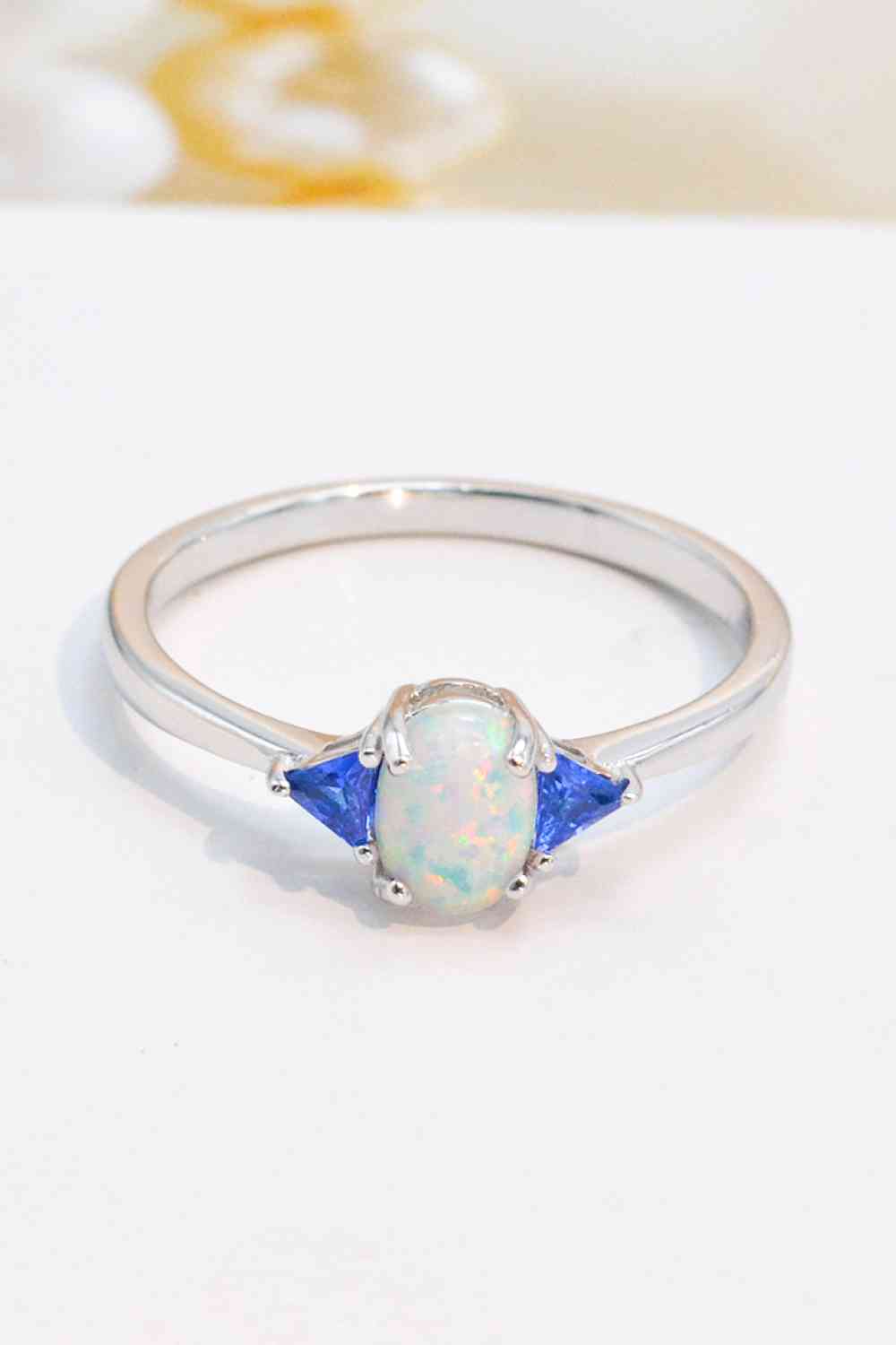 Contrast 925 Sterling Silver Opal Ring