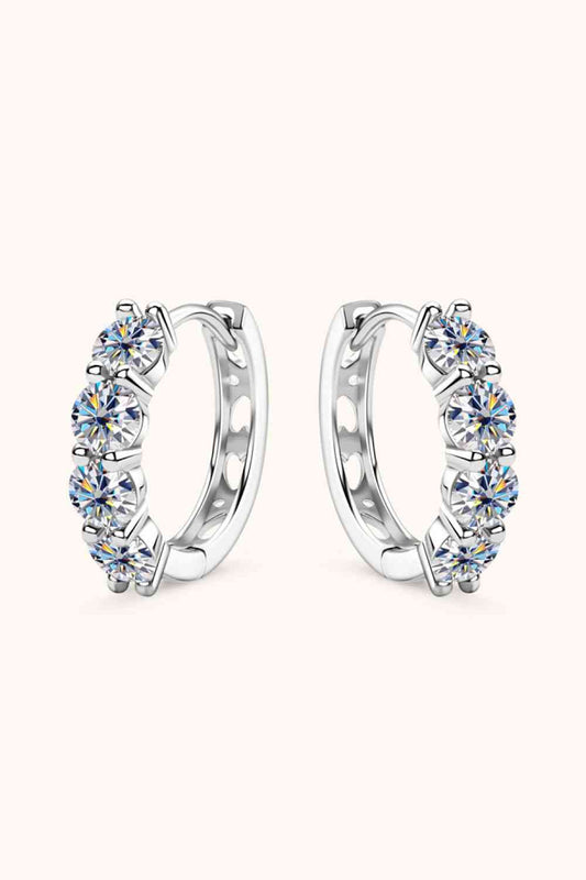 2.4 Carat Moissanite Huggie Earrings