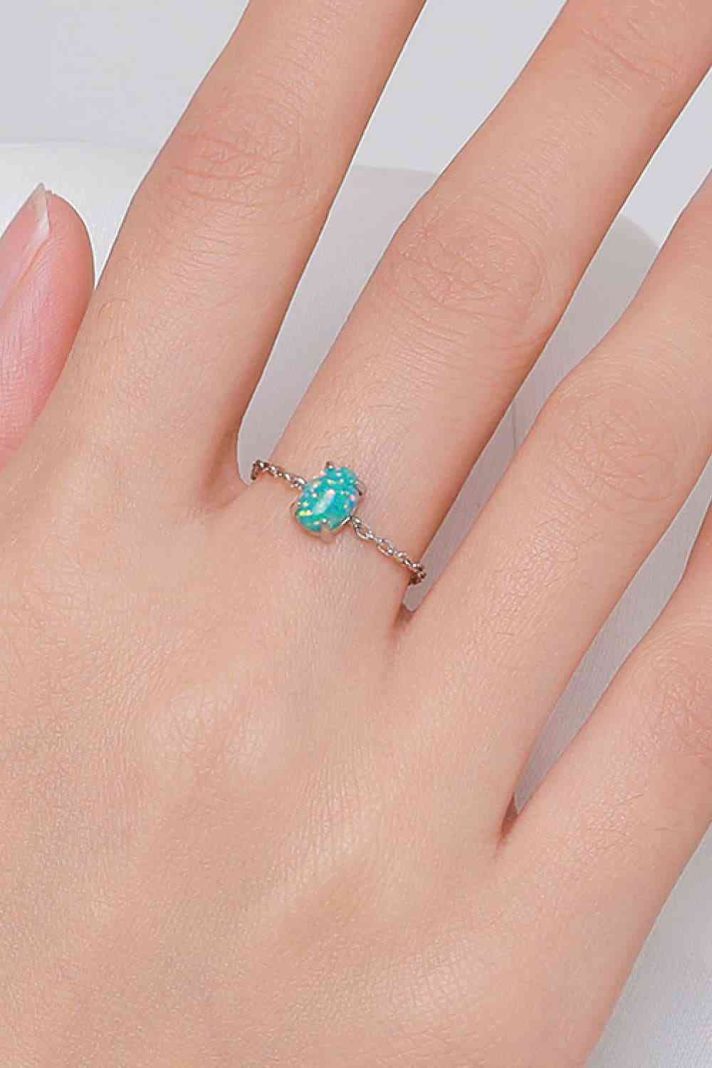 925 Sterling Silver Opal Ring