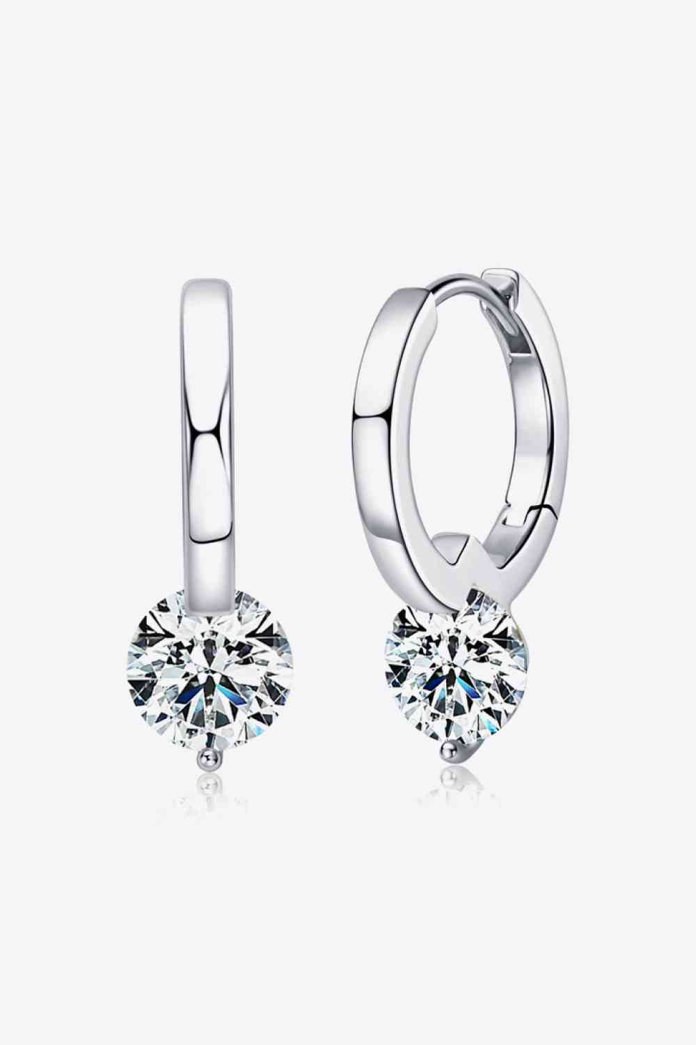 2 Carat Moissanite 925 Sterling Silver Drop Earrings