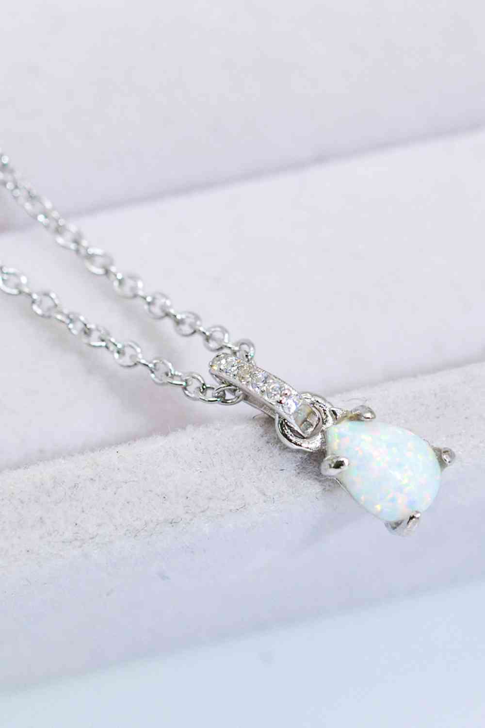 Opal Pendant 925 Sterling Silver Chain-Link Necklace