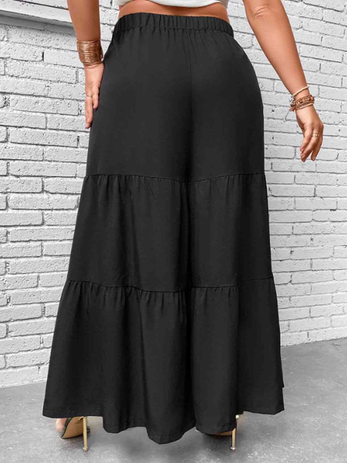 Plus Size Tiered Wide Leg Pants