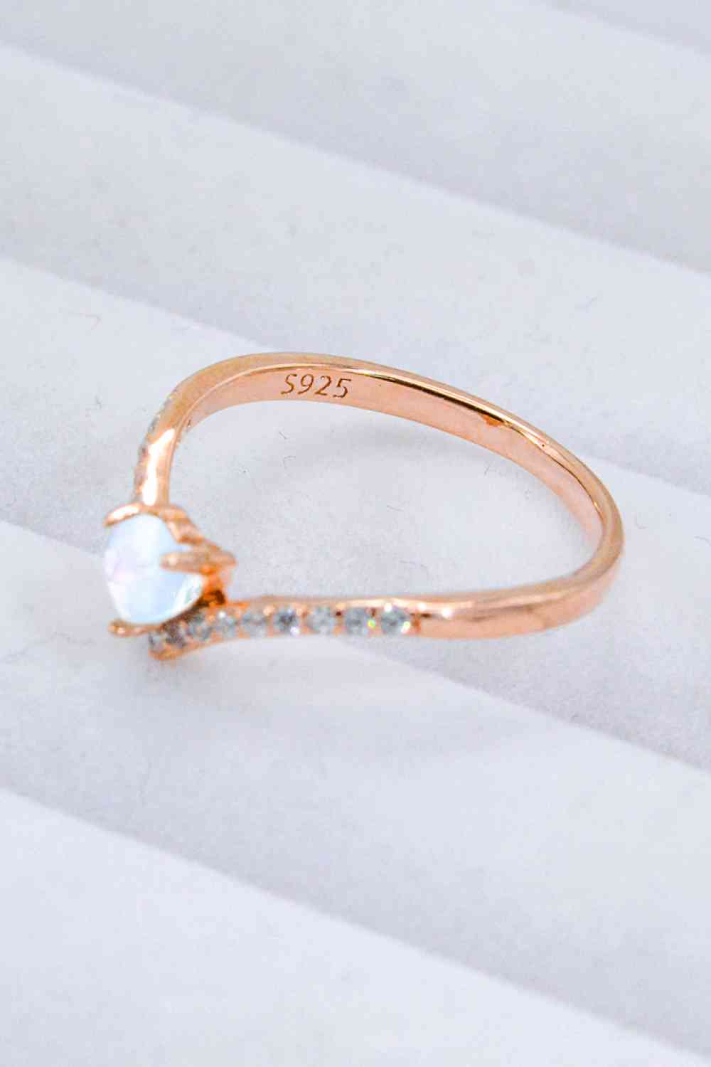 Moonstone Heart-Shaped Ring