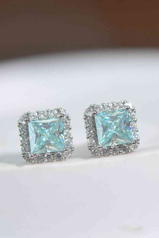 2 Carat Moissanite Square Earrings