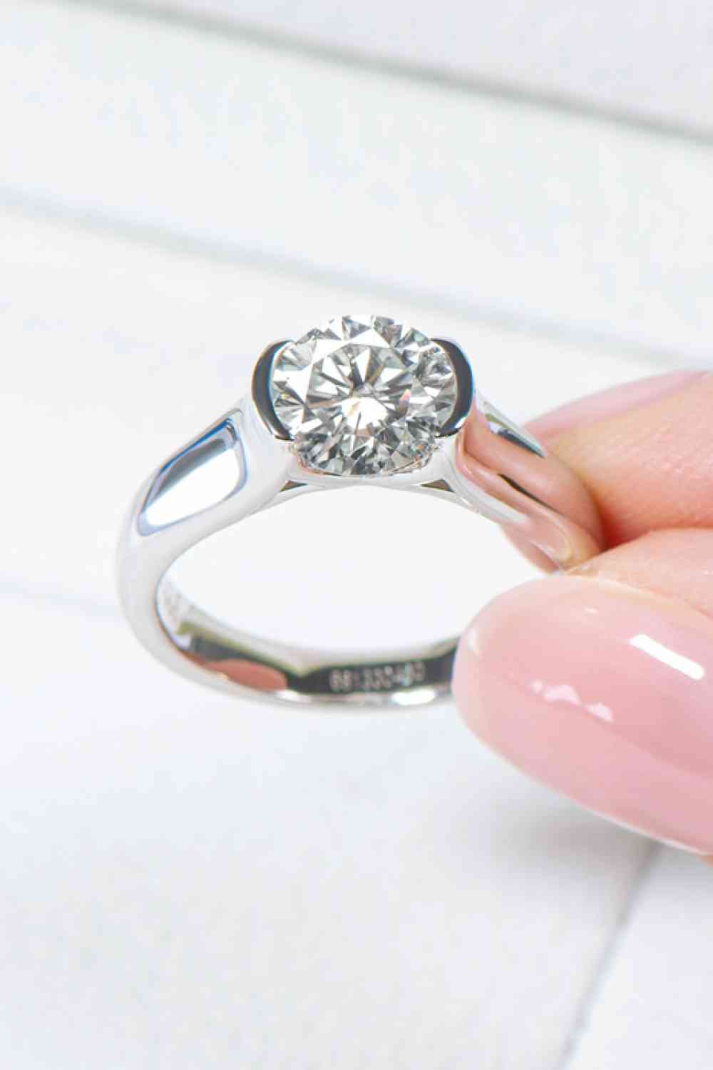 Looking Good 2 Carat Moissanite Platinum-Plated Ring