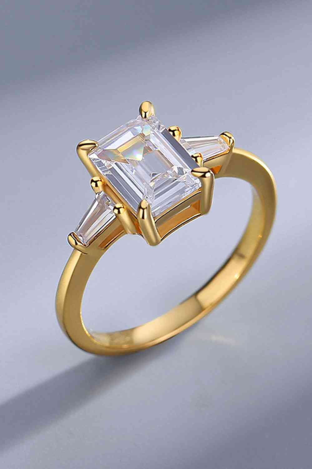 2 Carat Moissanite Rectangle Ring