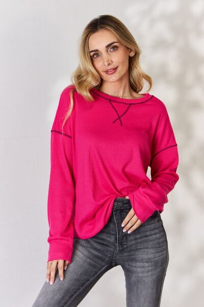 Celeste Full Size Oversized Long Sleeve Top