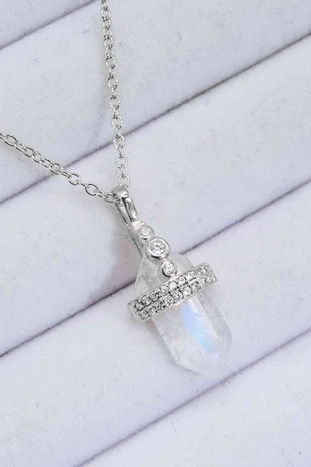 925 Sterling Silver Moonstone Pendant Necklace